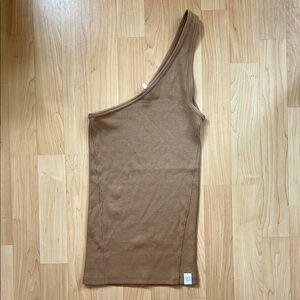 NWOT • rag & bone • Brown One-Shoulder Tank Top